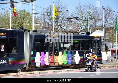 De Lijn tram, Koning Albert 1 laan, Blankenberge, West Flanders Province, Flemish Region, Belgium Stock Photo