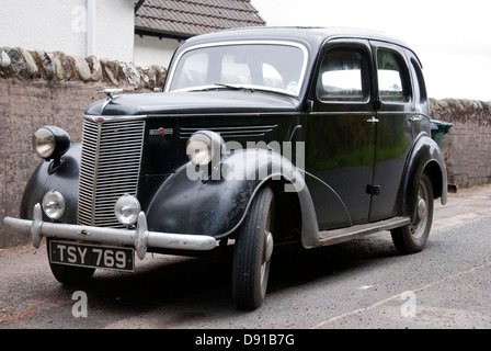 Old 1947 Black Ford Prefect E93A Saloon Car Stock Photo