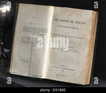 On The Origin of Species by Charles Darwin, first edition Stock Photo