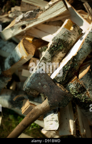 A stack of wood, Sweden Stock Photo - Alamy