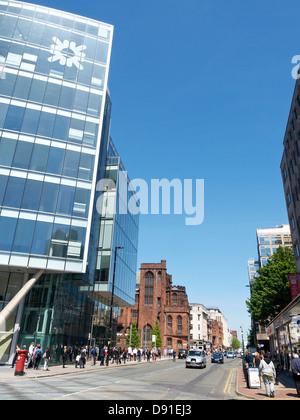 Looking into Deansgate Manchester UK Stock Photo