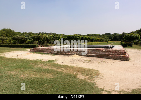 Mehtab Bagh, Location of Black Taj on the other side of the river Yamuna Agra India Stock Photo