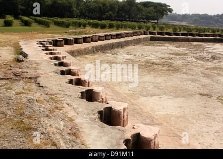 Mehtab Bagh ,Location of Black Taj on the other side of the river Yamuna Agra India Stock Photo