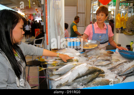 Singapore,Little India,Serangoon Road,Tekka Food Centre & and shopping shopper shoppers shop shops market markets marketplace buying selling,retail st Stock Photo