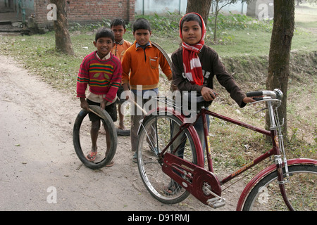 A group of Bangladeshi boys from the countryside, Bangladesh Stock Photo