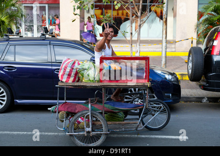 Small Food Tricycle in Manila, Philippines Stock Photo