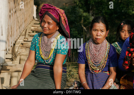 Tribal women from Marma tribe in the village of Haatibandha near Bandarban, Chittagong Hill Tracts, Bangladesh Stock Photo