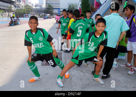Bangkok Thailand,Thai,Pathum Wan,Rama 1 Road,National Stadium,soccer football futbol,Asian Asians ethnic immigrant immigrants minority,boy boys lad la Stock Photo
