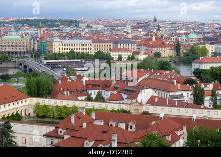 Aerial view from Hradcany Castle on Prague Stock Photo