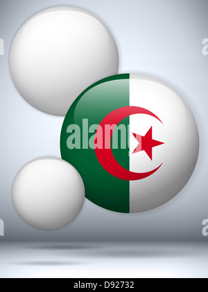 Vector - Algeria Flag Glossy Button Stock Photo