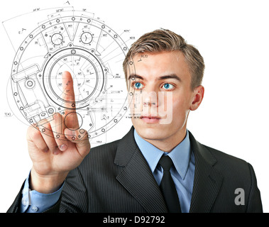 man in office clothes on a white background Stock Photo