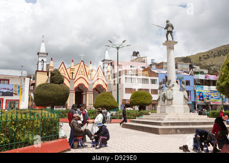 Parque Pino, Iglesia de San Juan, Church, Puno, Peru Stock Photo