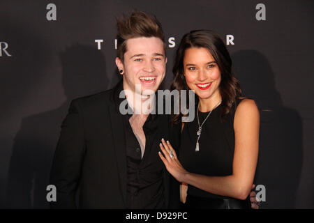 The Star Event Centre, Pirrama Road, Pyrmont, Sydney, NSW, Australia. 9 June 2013. Stars walked the red carpet at Star Casino in Sydney for the Australian Premiere of World War Z. Pictured is Singer Reece Mastin and Actress Rhiannon Fish. Credit: Credit:  Richard Milnes / Alamy Live News. Stock Photo