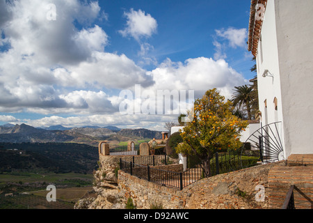 Aerial view of the landscape of Ronda in Malaga, Spain Stock Photo