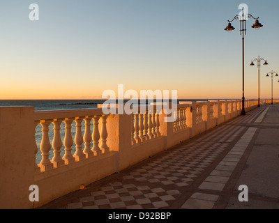 Empty promenade on Malaga beach in Spain Stock Photo