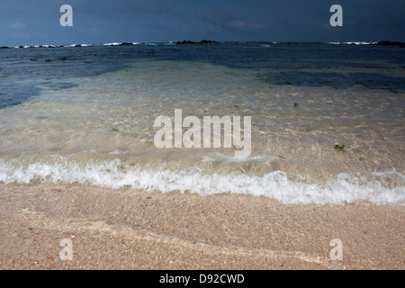 Beach view inside clear crystal water Stock Photo