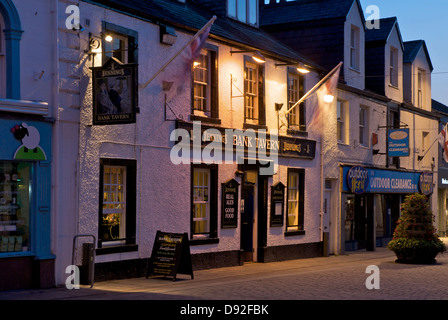 Keswick town at night, Lake District National Park, Cumbria, England UK Stock Photo