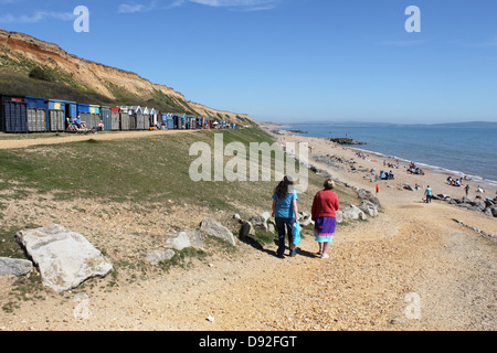 Beach huts Barton on Sea, Hampshire, England UK. Stock Photo