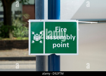 Fire Assaley Point Fire assembly point sign Stock Photo - Alamy