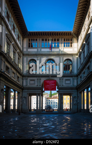 The Uffizi Gallery is a museum in Florence, Italy.  It is one of the oldest and most famous art museums of the Western world. Stock Photo