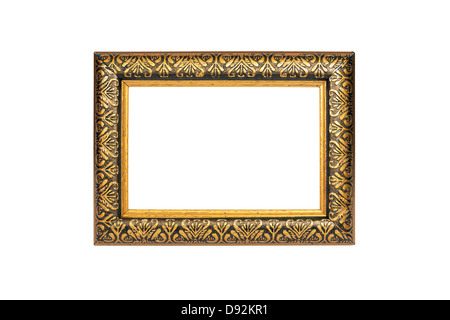 Gold frame isolated on white background with clipping path. Stock Photo