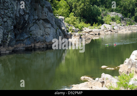 Rocks around Great Falls National Park in Virginia Stock Photo