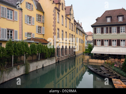 urban waterside scenery of Colmar (Alsace/France) Stock Photo