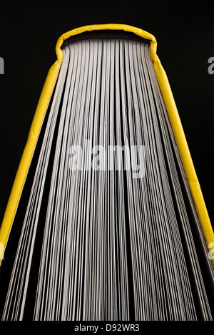 A hardcover book with fanned out pages, close-up Stock Photo