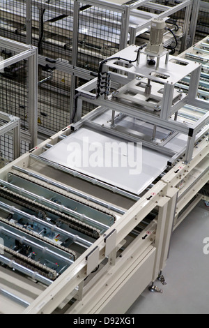 A solar panel manufacturing plant, high angle view Stock Photo
