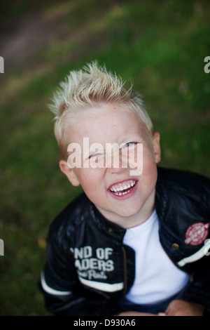 Portrait of smiling boy Stock Photo