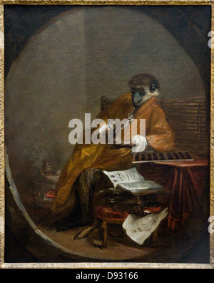 Jean-Siméon Chardin Le singe antiquaire - The monkey antiquary 1726 Stock Photo