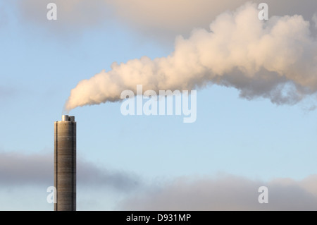 A smoking chimney, Sweden. Stock Photo