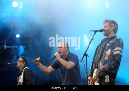 Nuerburg, Germany, 8 June 2013. The front man of the US punk band 'Bad Religion', Greg Graffin (C), performs on stage at the Rock am Ring music festival in Nuerburg, Germany, 9 June 2013. Credit:  dpa picture alliance/Alamy Live News Stock Photo