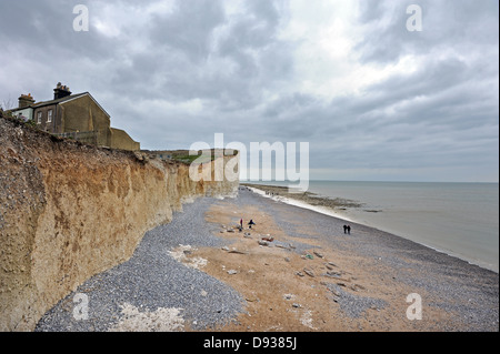 The chalky cliffs and coastline at Birling Gap East Sussex Stock Photo