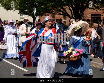 Britannia, Ilfracombe Victorian Celebration Parade, Devon, UK 2013 Stock Photo