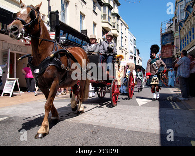 Horse and Carriage, Ilfracombe Victorian Celebration Parade, Devon, UK 2013 Stock Photo