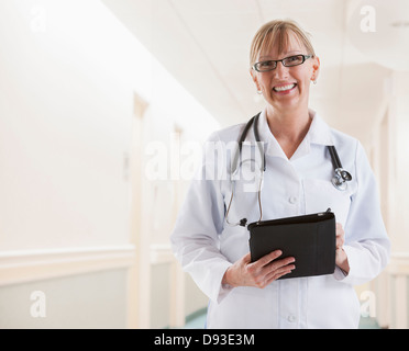 Caucasian doctor smiling Stock Photo