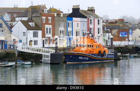 RNLB lifeboat Ernest and Mabel Weymouth harbour quayside Dorset England uk Stock Photo