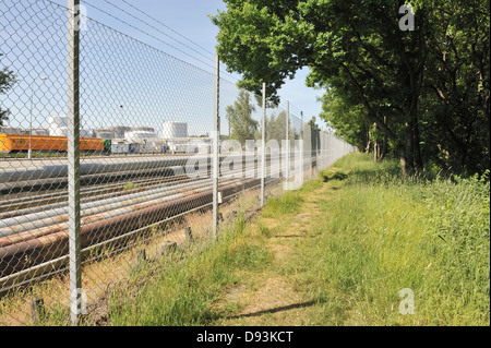 Industrial area meets nature, Sweden. Stock Photo