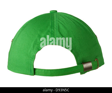 Green Baseball cap on white background Stock Photo