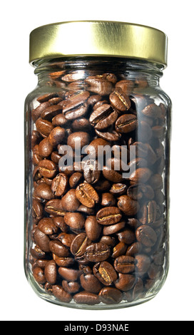 Coffee beans in jar Stock Photo