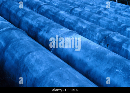 Water power line pipes. Stock Photo