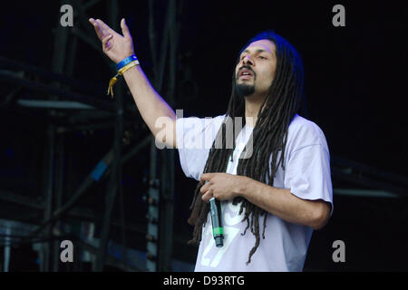 LOCH NESS, SCOTLAND: Dubstep duo Skream and Benga perform at the RockNess music festival near Inverness - Saturday 8th June 2013 Stock Photo