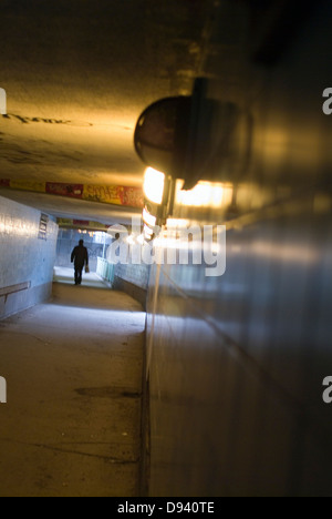 A tunnel in the subway, Stockholm, Sweden. Stock Photo