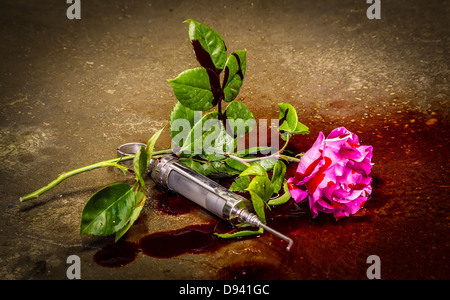 Bloody rose Stock Photo