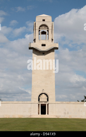 The main tower in the Australian National Memorial, a World War I memorial, Villers-Bretonneux,  Somme, Picardie, France. Stock Photo