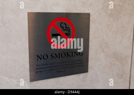 No smoking sign on building Stock Photo