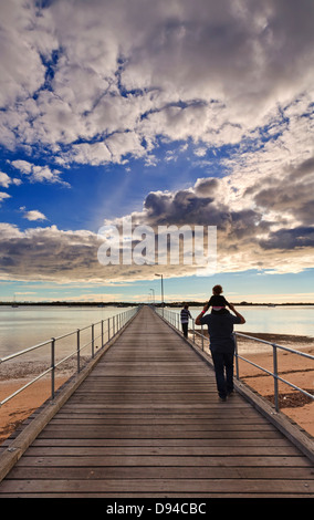 jetty bay clouds reflections foreshore sea port pier Port Broughton Jetty York Peninsula South Australia Australian seascape sea Stock Photo