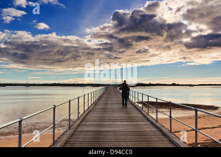 jetty bay clouds reflections foreshore sea port pier Port Broughton Jetty York Peninsula South Australia Australian seascape sea Stock Photo