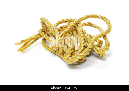 Synthetic Rope Lying On White Background Stock Photo